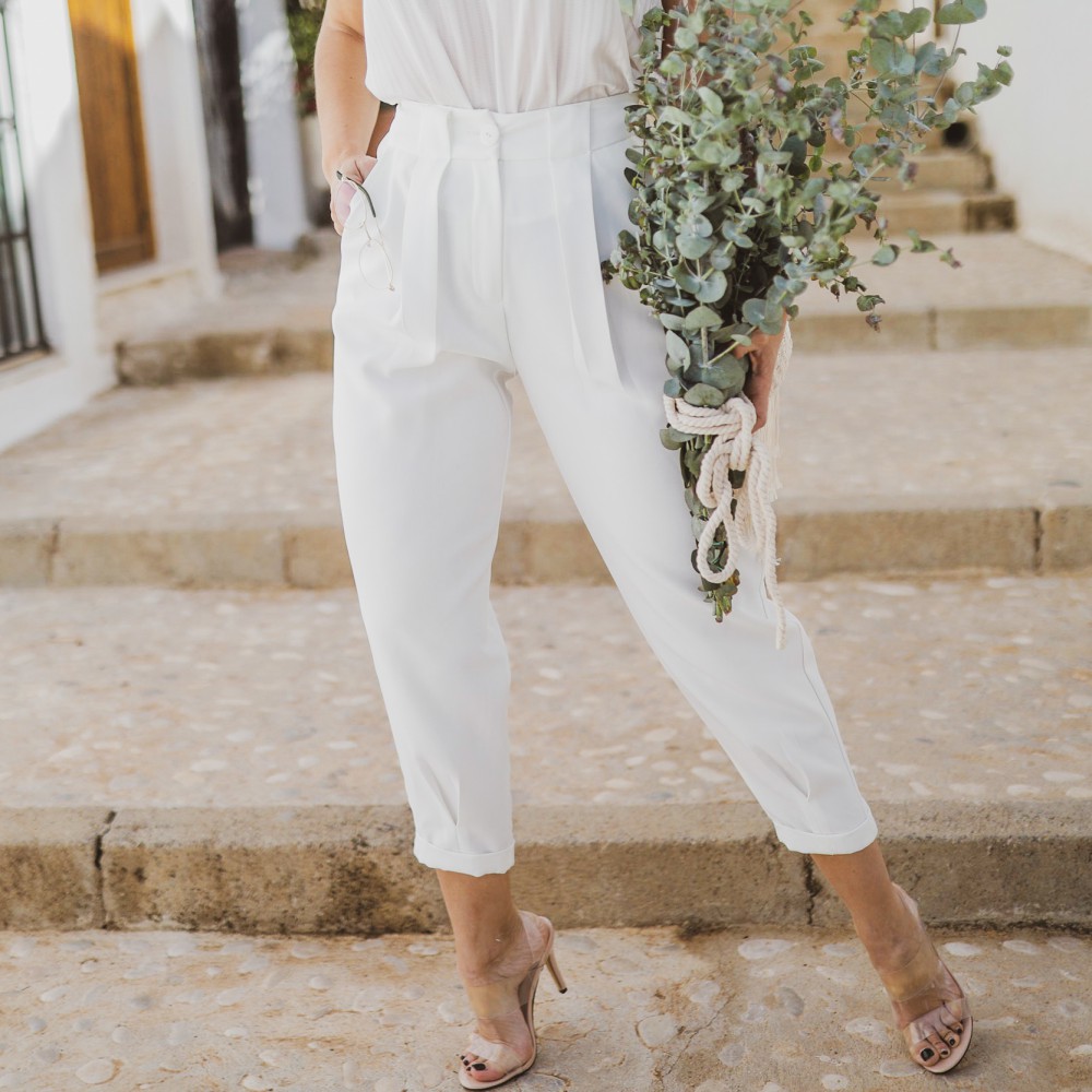 Pantalon eucalipto blanco