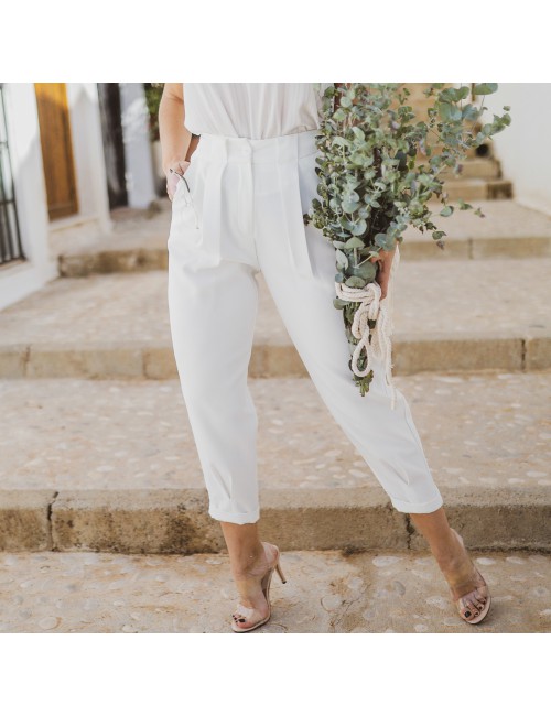 Pantalon eucalipto blanco
